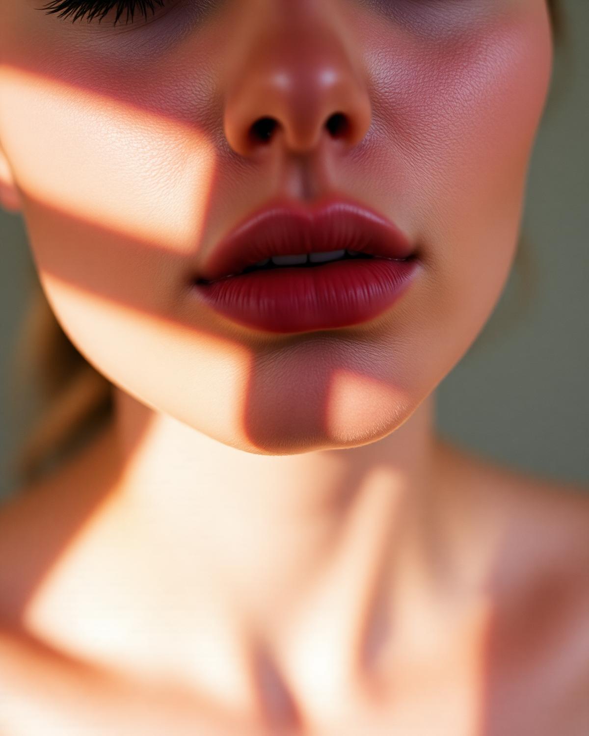 Close portrait with soft shadow across the face